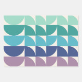 明るいカラフルパステルの可愛い幾何学模様 ラッピングペーパーシート (正面2)