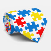 明るいカラフルパズルピースパターン ネクタイ (ロール)