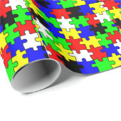 明るいカラフルパズル ラッピングペーパー (ロールコーナー)