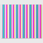 明るいカラフルパタストライプーン幾何学的 ラッピングペーパー (フラット)