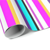 明るいカラフルパタストライプーン幾何学的 ラッピングペーパー (ロールコーナー)