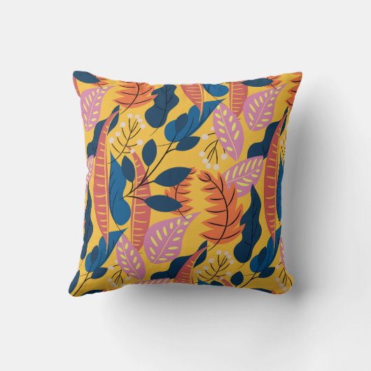 明るいカラフルパターン(熱葉帯付き) クッション (裏面)