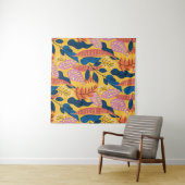 明るいカラフルパターン(熱葉帯付き) タペストリー (インサイチュ(横))