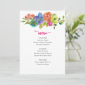 明るいカラフルピンクとオレンジのフローラ メニュー (スタンド正面)