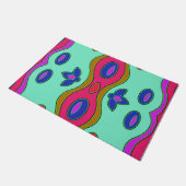 明るいカラフルファンキー抽象芸術 ドアマット (アングル)