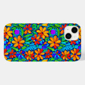 明るいカラフルフォークアートフラワー Case-Mate iPhoneケース (裏面 (横))