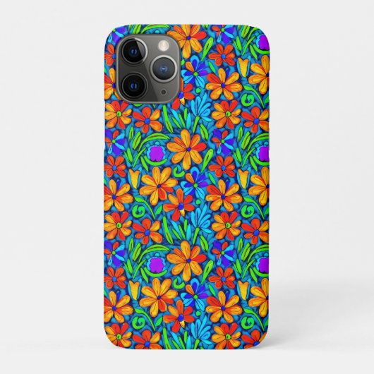 明るいカラフルフォークアートフラワー Case-Mate iPhoneケース (裏)
