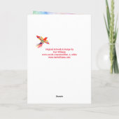 明るいカラフルフォーク鳥絞り染め母の日 カード (裏面)