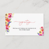 明るいカラフルフローラガーデンギフトレジストリ エンクロージャーカード (正面)