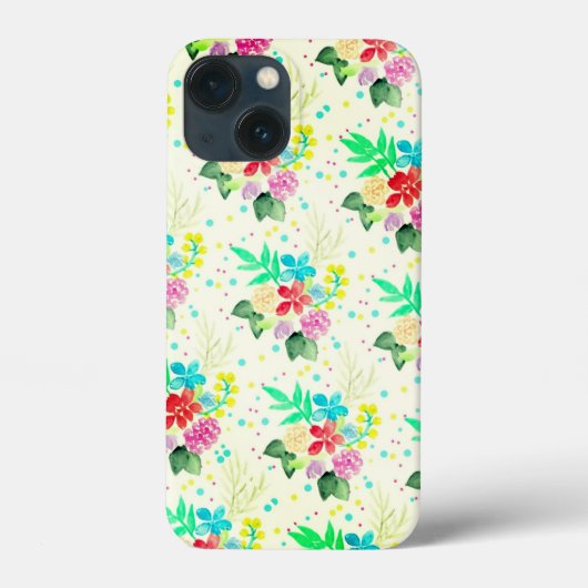 明るいカラフルフローラテクスチャCase-Mate iPhone Ca Case-Mate iPhoneケース (裏面)