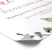 明るいカラフルフローラブライダルシャワーの好意サイン ポスター (角)