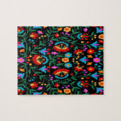 明るいカラフルフローラプリント ジグソーパズル (横)