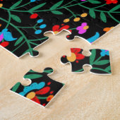 明るいカラフルフローラプリント ジグソーパズル (側面)