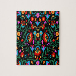 明るいカラフルフローラプリント ジグソーパズル