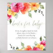 明るいカラフルフローラベビー用の赤ちゃんシャワー本 ポスター (正面)