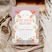 明るいカラフルフローラリハーサルディナー 招待状