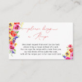 明るいカラフルフローラレシピリクエストカード エンクロージャーカード (正面)