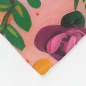 明るいカラフルフローラ油塗装 フリースブランケット (角)