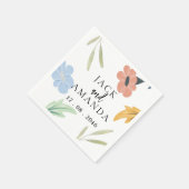 明るいカラフルフローラ結婚の装飾ナプキン スタンダードカクテルナプキン (角)