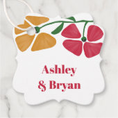 明るいカラフルフローラ結婚新しい フェイバータグ (正面)