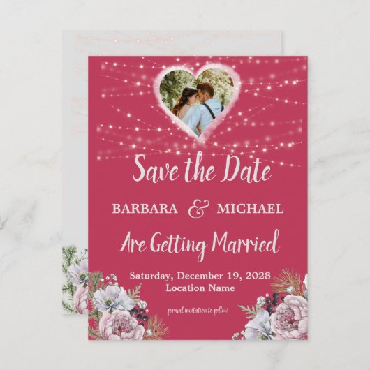 明るいカラフルフローラ セーブザデート (正面/裏面)