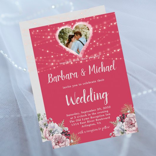 明るいカラフルフローラ 招待状