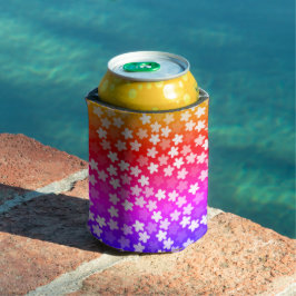 明るいカラフルフローラ 缶クーラー