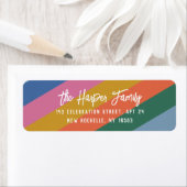 明るいカラフルブストライプのラシのスクリパーソナライズされたプト ラベル (インサイチュ)