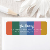 明るいカラフルブストライプのラシのスクリパーソナライズされたプト ラベル (インサイチュ)