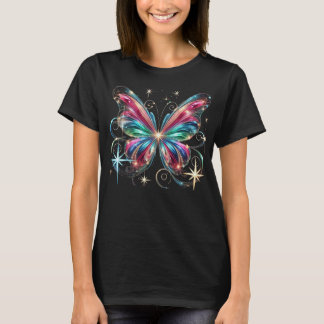 明るいカラフルホリデーバタフライforクリスマス tシャツ