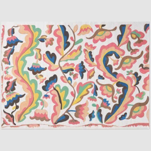 明るいカラフルボホパターンの切り離し 薄葉紙 (正面)