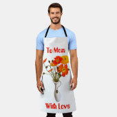 明るいカラフルポップとメッセージ エプロン (着用した状態)