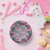 明るいカラフルメインエリアの紙プレート付きタイル ペーパーボウル (パーティー)