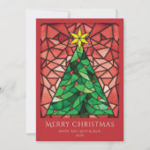 明るいカラフルメリークリスマスツリースター シーズンカード (正面)