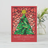 明るいカラフルメリークリスマスツリースター シーズンカード (スタンド正面)
