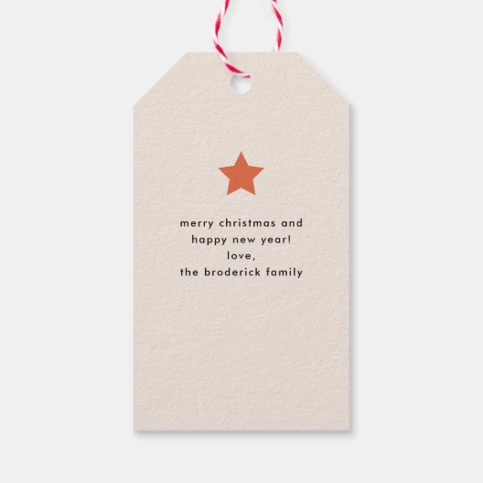 明るいカラフルメリーモダンクリスマス ギフトタグ (裏面)