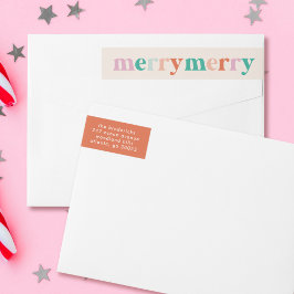 明るいカラフルメリーモダンクリスマス ラップアラウンドラベル