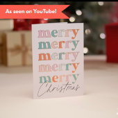 明るいカラフルメリーモダンクリスマス 箔シーズンカード