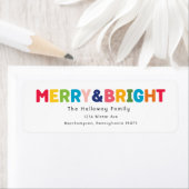 明るいカラフルメリー差出人住所封筒 ラベル (インサイチュ)