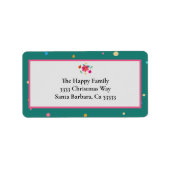 明るいカラフルメリー緑のピンクのクリスマス ラベル (正面)