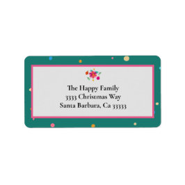 明るいカラフルメリー緑のピンクのクリスマス ラベル