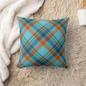 明るいカラフルモダンタータンチェック格子模様 クッション (ブランケット)