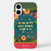 明るいカラフルラブ引用文おもしろいインスピリシティ名 Case-Mate iPhoneケース (裏面)