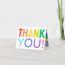 明るいカラフルレインボーサンキューカード