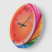 明るいカラフルレトロ抽象芸術 ラージ壁時計 (傾斜)