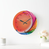 明るいカラフルレトロ抽象芸術 ラージ壁時計 (ホーム)