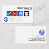 明るいカラフルロジスティック・サービスのアイコン 名刺 (正面/裏面)