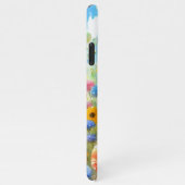 明るいカラフルワイルドフラワーフローラウォーターカラーアート iPhoneケース (右側)