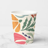 明るいカラフルワイルドフラワー抽象芸術フローラパーティー 紙コップ (正面)