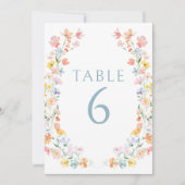 明るいカラフルワイルドフラワー春の結婚式 招待状 (正面)